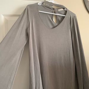 Gray blouse with chevon detail